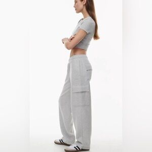 Aritzia TNA Cozy Fleece Sweatpants in cream